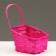 Wicker basket, D14 x 13 x H6.5 x 11 x 20 cm, pink, bamboo
