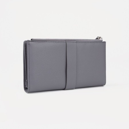 Women's wallet on the button, gray color-1