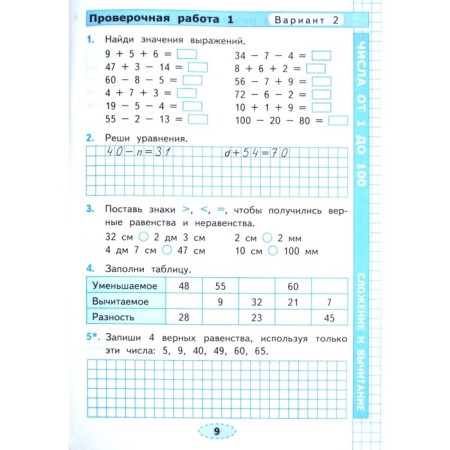 Verification work. GEF. Verification work in mathematics FPU Grade 3, Trofimova E.V.-3