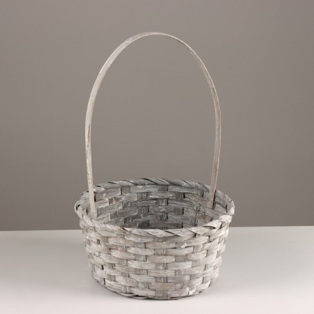 A set of baskets of 3 pcs, d21x10xh36cm, gray, bamboo-2