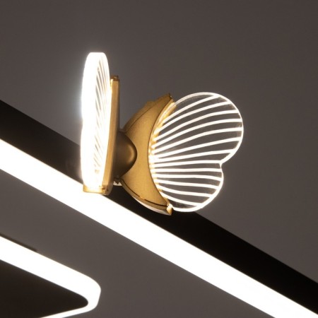 Люстра "Бабочки Тетра" 108Вт LED 3000-6000К черный 75х75х15см BayerLux-9