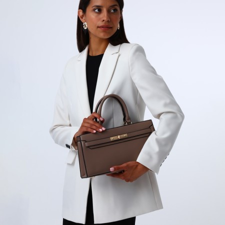 Women's bag with lightning, Textura, average size, brown color-8