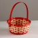 Wicker basket, d21xh24 cm, red, bamboo