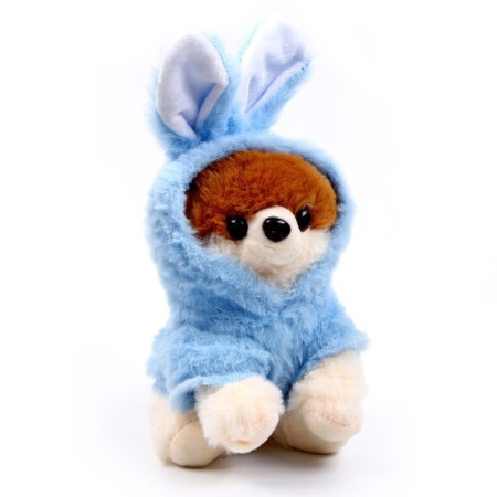 Soft toy "Dog", in a hare costume, 18 cm, blue color-6