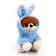Soft toy "Dog", in a hare costume, 18 cm, blue color