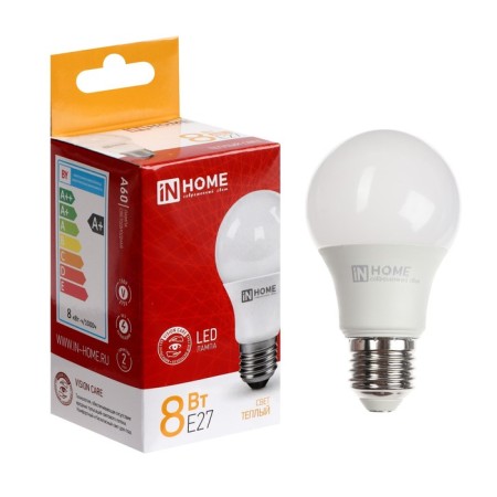 LED lamp In Home Led-A60-VC, 8 W, 230 V, E27, 3000 K, 760 lm-1
