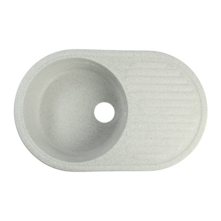 Sin for a kitchen made of stone Zein 11/Q10, 720 x 455 mm, oval, overflow, color light gray-3