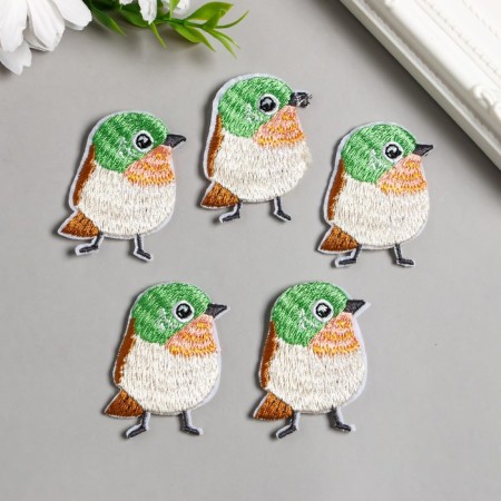 Decor for creativity Textile embroidery "Ptashka" 5x3.6 cm-1