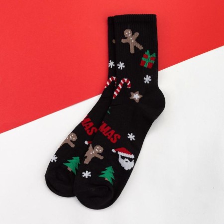Men's socks kaftan "New Year" size 41-44 (27-29 cm), black color