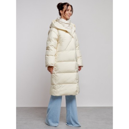Coat insulated winter female, size 50, light-beige color-2