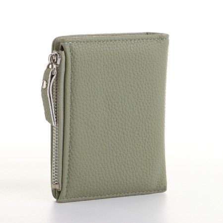 Women's wallet on the button, green color-1