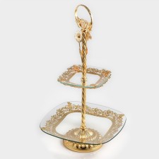 Take for desserts 2-tier “Fainting”, D = 29/41 cm, the color of the metal of the gold