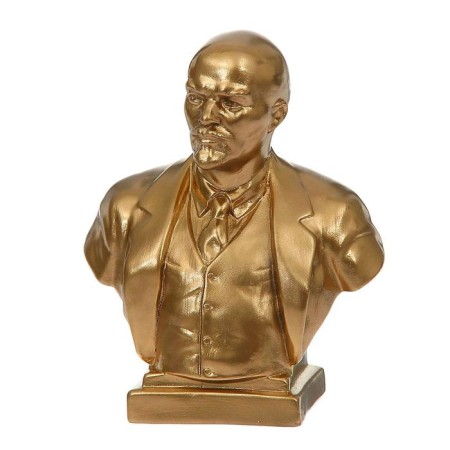 Bust Lenin Big Bronze, Gold, 8x14x18cm-3