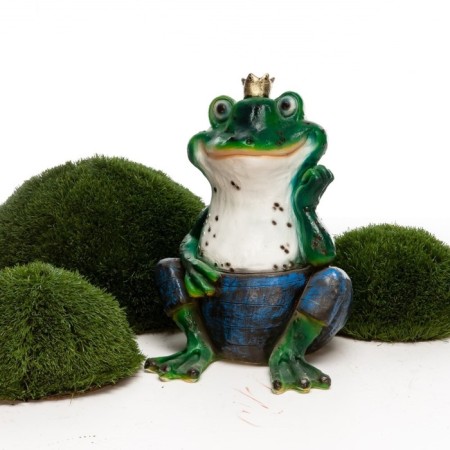 Garden figure "Frog with crown" 43x45x61cm-1