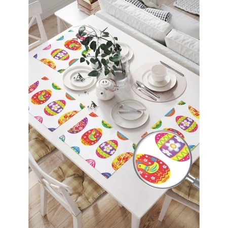 A set of napkins for setting the table "Coloring Easter eggs", rectangular, size 32x46 cm, 4 pcs-1