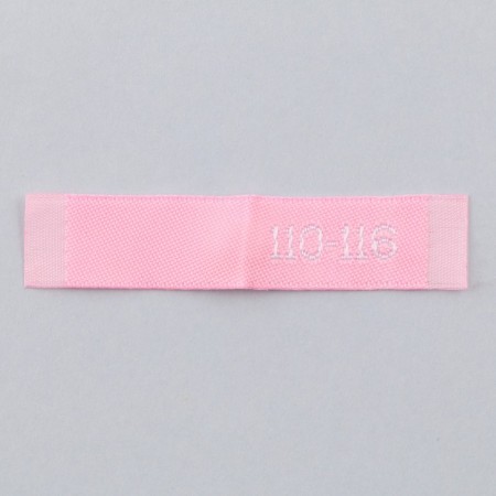 Textile strip "110-116", 5 x 1.1 cm, pink color-2