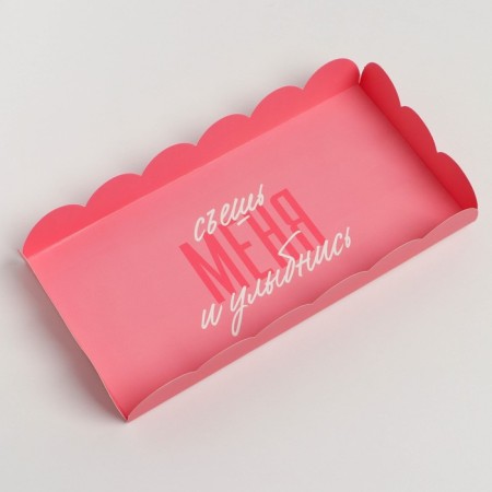 Cookie box, confectionery packaging with PVC lid, “eat me and smile”, 10.5 x 21 x 3 cm-3