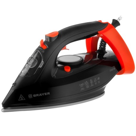 Iron Brayer 4007br, 3100 W, ceramic sole, 35 g/min, 265 ml, black-red