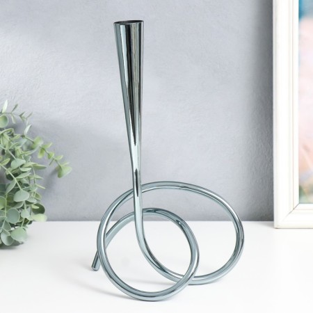 Summary Metal for 1 candle "Vignette" silver 17x13x33 cm-2