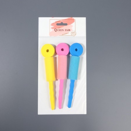 Bigudi with a fixator, D = 3.4 cm, 16.5 cm, set - 3 pcs, multi -colored-5