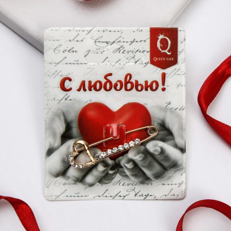 Small miles "Heart", 3.5 cm, white color in gold-3