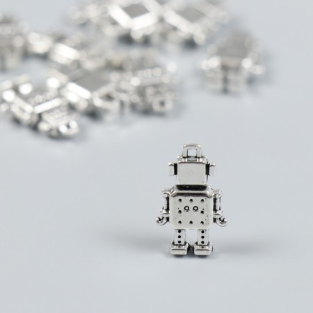 Decor for creativity Metal "Robot" set 10 pcs silver 1.1x1.8 cm-1