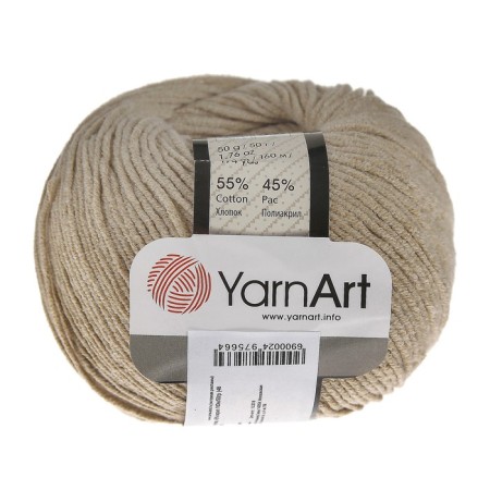 Yarn "jeans" 55% cotton, 45% acrylic 160m/50g (48 beige)-3
