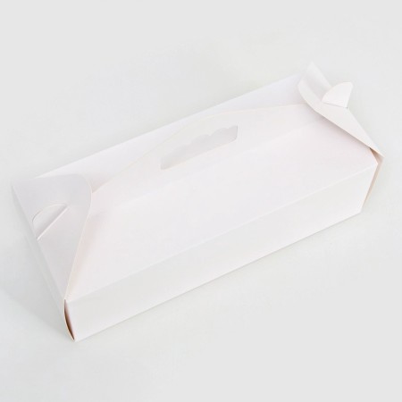 Dessert Box "Roulet", white, confectionery packaging, 30 x 12 x 9 cm set 5 pcs-1