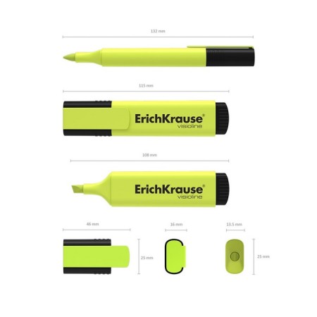 Erichkrause Visioline V-21, 0.6-5.0 mm, water-based ink, yellow, yellow-3