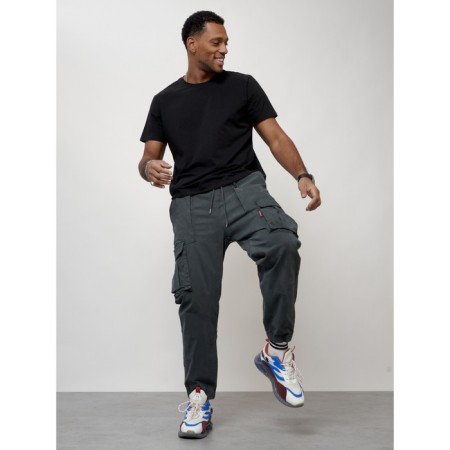 Cargo jeans men, size 54, dark gray color