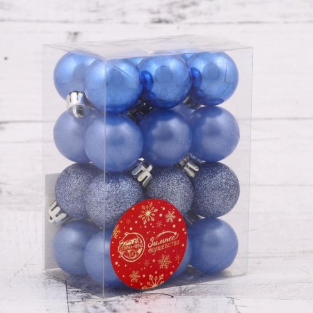Set of balls plastic D-3 cm, 24 pcs "Kame" Blue-2