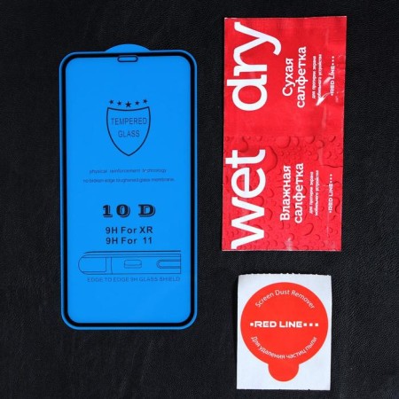 Protective glass Red Line for iPhone 11/XR, Full Screen, Complete glue, black-1
