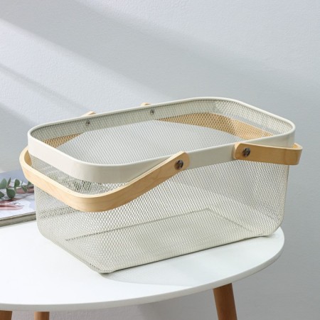 Universal rectangular basket LADOOM, 40 × 25 × 18.5 cm, white color-2