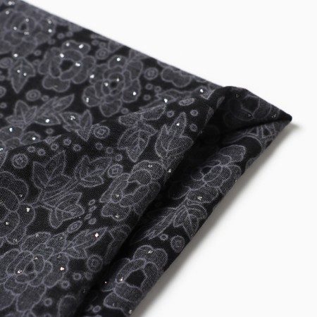 Women's scarf, black color, size 70x70-2