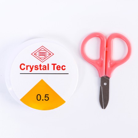Set for creating jewelry, 15 colors, size 1 piece: 3 mm., Fishing line, scissors-12