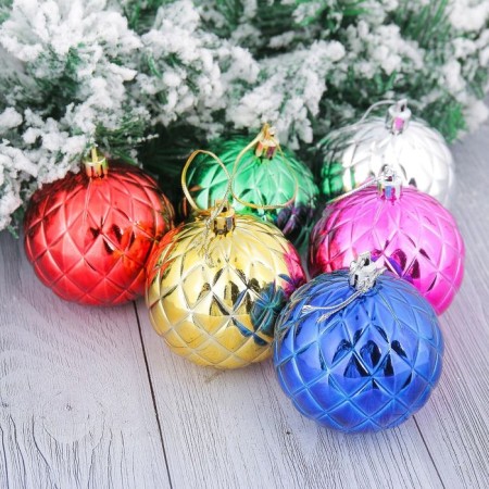 Set of balls plastic D-7 cm, 6 pcs "Mix" mix