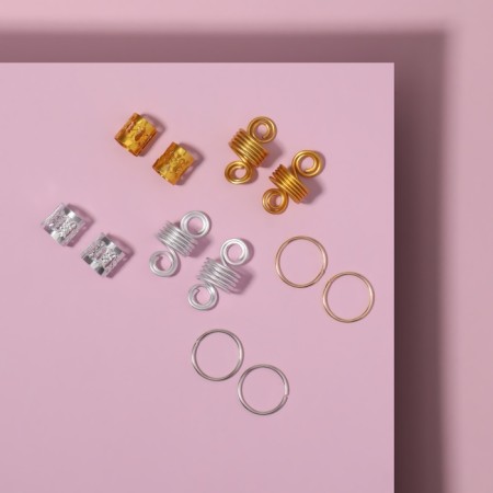 Hair piercing "Assorted", 12 pcs, golden/silver color-1