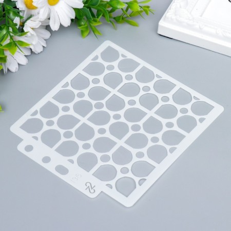 Plastic stencil "Geometry. Lespes" 13x14 cm-1