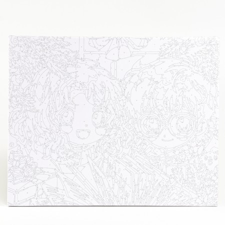 New Year's picture on numbers on canvas with the subframe "New Year! New Year's magic ", 40 x 50 cm-1