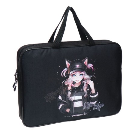 Folder with handles Textile A4, 370 x 280 x 60 mm, Stavia "Anime"-1