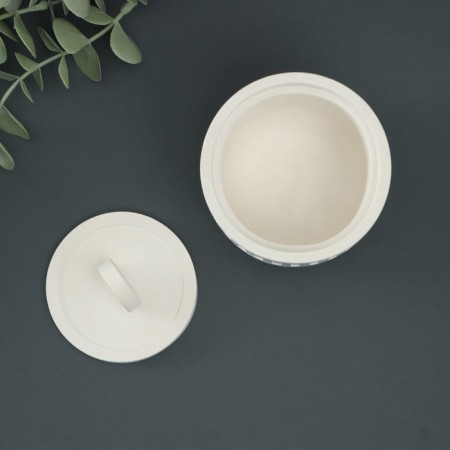 Casket with a lid - the candlestick "lily" 8x8cm, white-3