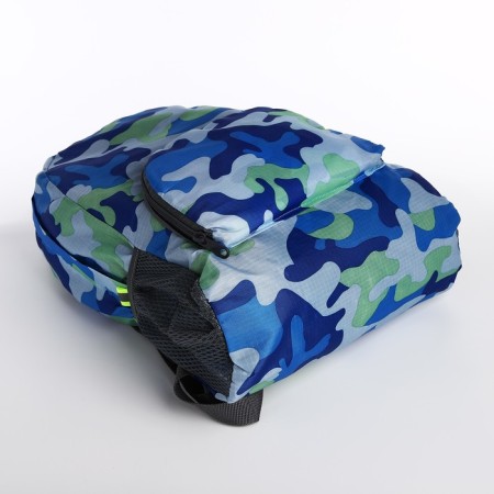 A backpack with a zipper, the color is blue/blue-4
