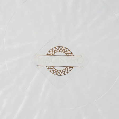 Dessert plate Magistro Water Lily, D = 15 cm, glass, with a golden border, transparent-4