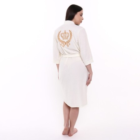 Women's bathrobe, milk color, size 58-3