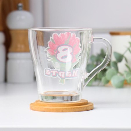Mug "since March 8" bouquet of tulips, 200ml-2