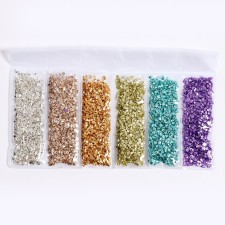 Glass chips for epoxy resin, set of 6 colors, weight 1 color - 5 g