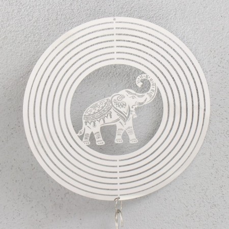 Chickenpile bell Metal 3D "openwork elephant" with bead 13.5x13.5x31 cm-1