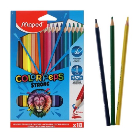 Pencils of 18 colors, Maped Color Peps Strong, plastic, increased strength, euro suspension