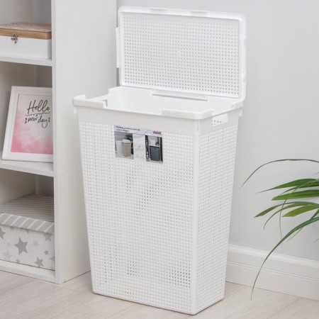 Besnaya basket with a lid "loft", 50 l, white color-2