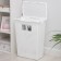 Besnaya basket with a lid "loft", 50 l, white color